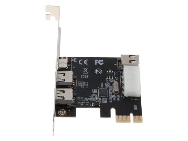 PCI-e 1X IEEE 1394A 4 Port(3+1) Firewire Card Adapter 6-4 Pin Cable For Desktop PC K1AA