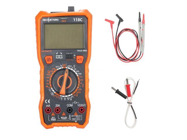 118C 20A Digital Multimeter 6000 Counts NCV HFE True-RMS 100mF Capacitance Magnet AC/DC Voltage Current Temperature