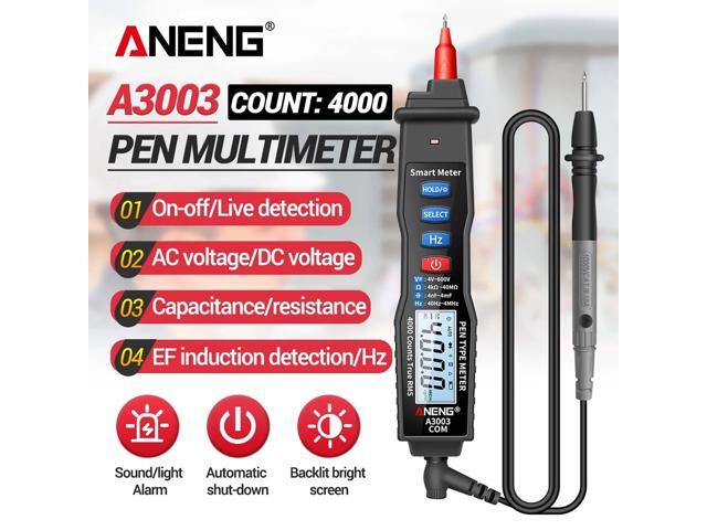 ANENG A3003 Digital Pen Multimeter NCV AC/DC Voltmeter Ohmmeter Resistance Capacitance Frequanecy Live Line Test Handheld 4000 Counts LCD Backlight...