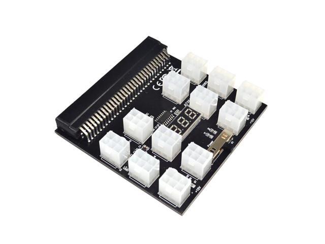 12 Pcs 6 Pin PCI-e Graphics Cables GPU Power Cable 50cm For Graphic Cards Mining Server Adapter Board - Black