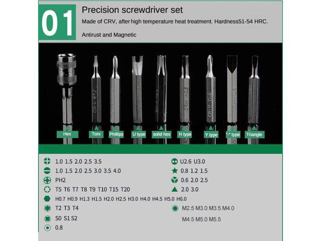 ELECALL CRV Material 61 in 1 screwdriver Bit Magnetic Driver Kit Precision Screwdriver set Hand Tools for Phone Electronics Repair Tool Kit