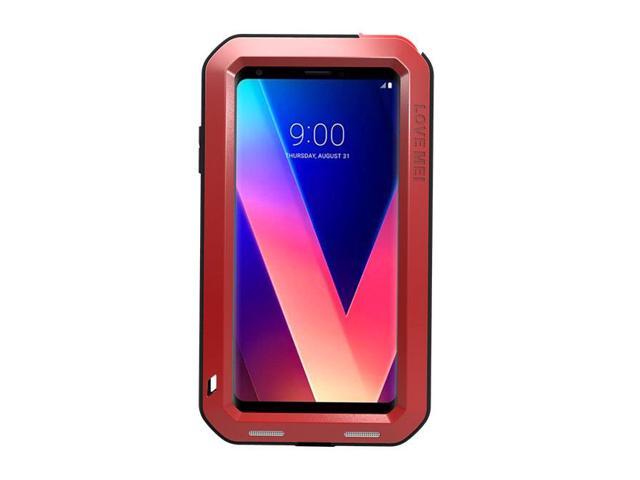 Love Mei Armor Metal Case For LG V35 ThinQ Cover Powerful Aluminum Shockproof Life Waterproof Case For LG V35 ThinQ Case (Red)