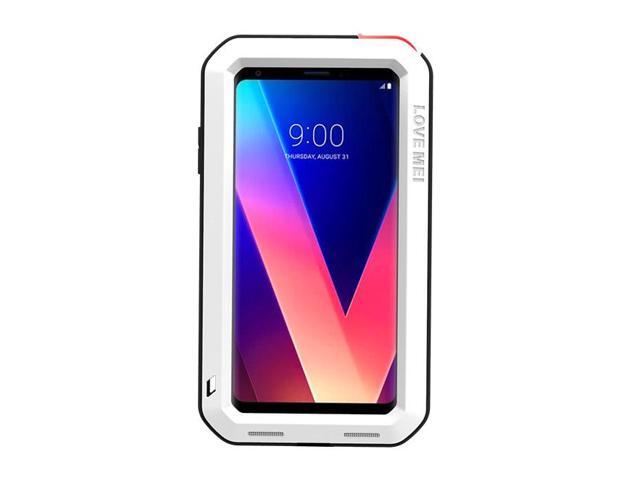 Love Mei Armor Metal Case For LG V30 Plus Cover Powerful Aluminum Shockproof Life Waterproof Case For LG V30 Plus Case (White)