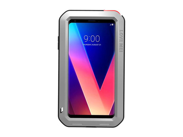Love Mei Armor Metal Case For LG V35 ThinQ Cover Powerful Aluminum Shockproof Life Waterproof Case For LG V35 ThinQ Case (Silver)