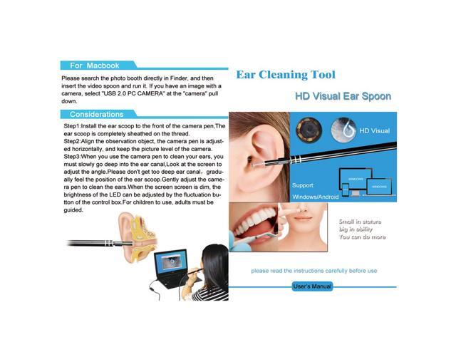2 in 1 USB Port Ear Nose camera Endoscope 5.5mm Visual Lens Mini Borescope Earpick Otoscope Endoscope for PC Windows