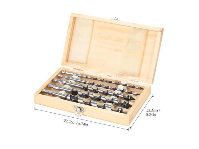 5PCS 200mm Super Long Auger Drill Bit Quick Change Hexagonal Shank Woodworking Auger Bits Set Quality Power Tools + Storage Box