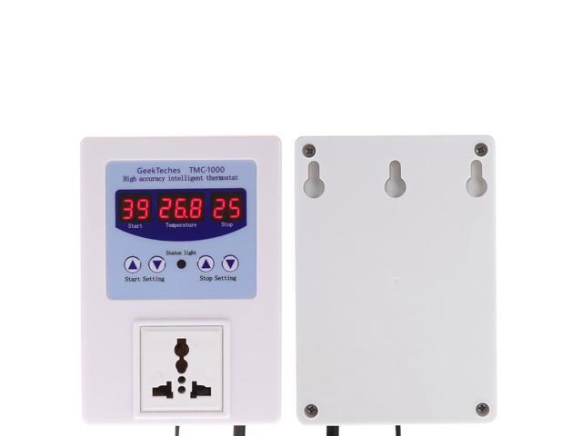 10A Digital Intelligent Temperature Controller Pre-wired thermal regulator with Sensor Thermostat Heating Cooling Control Switch