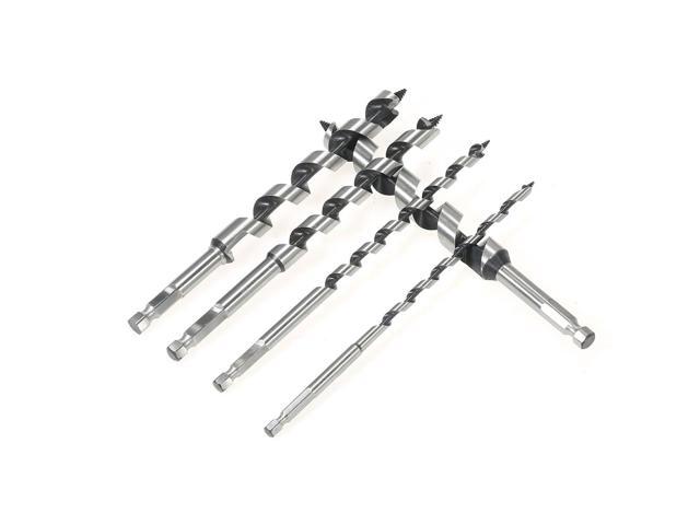 5PCS 200mm Super Long Auger Drill Bit Quick Change Hexagonal Shank Woodworking Auger Bits Set Quality Power Tools + Storage Box