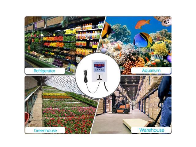 10A Digital Intelligent Temperature Controller Pre-wired thermal regulator with Sensor Thermostat Heating Cooling Control Switch