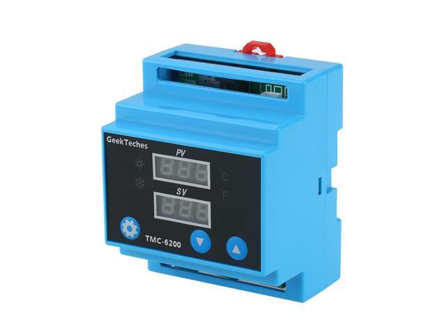 DC 12V Waterproof Probe Digital Temperature Controller Guide Rail One Way Thermostat Thermoregulator Temperature Instruments with Alarm Func