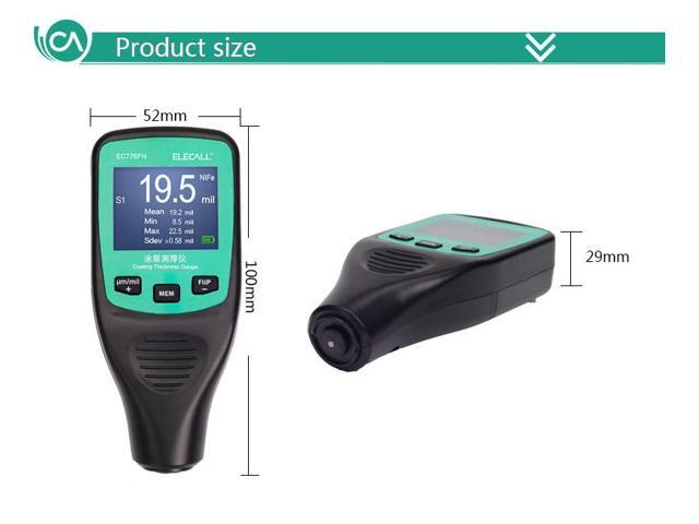 EC776FN Digital Thickness Gauge Coating Meter Width Measuring Instrument Paint Electroplated Coating Thickness Measure