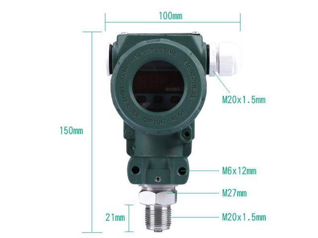 ELE-800S Digital Pressure Transmitter Pressure Sensor 0-1MPA Port 1-2 NPT Stainless Steel