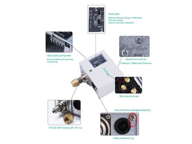 ELECALL ED35T Water Pump Dual Pressure Control Switch Eletronic Pressure Controller for Water Pump