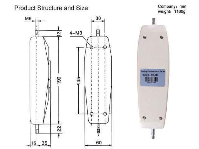 ELECALL NK-100 Analog Dynamometer Force Measuring Instruments Thrust Tester Analog Push Pull Force Gauge Tester Meter