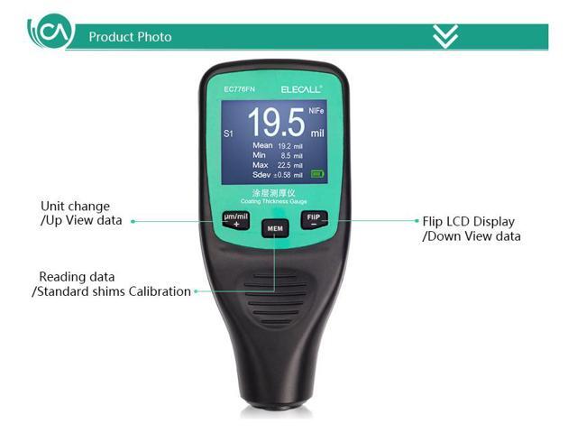 EC776FN Digital Thickness Gauge Coating Meter Width Measuring Instrument Paint Electroplated Coating Thickness Measure