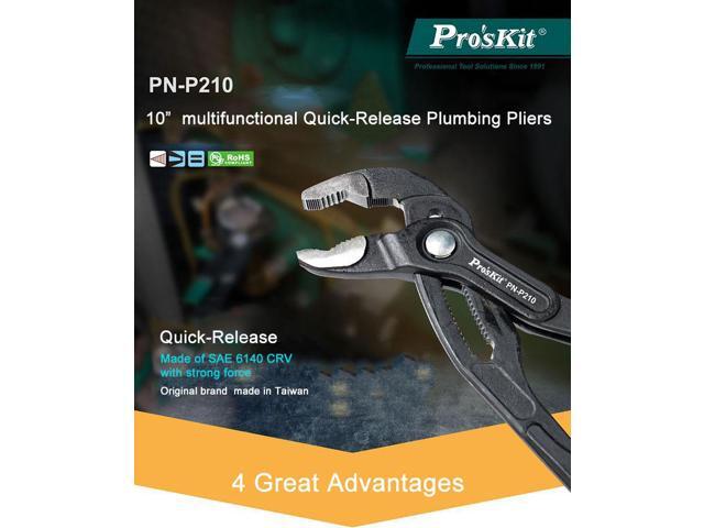 Pro'skit PN-P210 10' Water Pump Pliers Quick-release Pipe Wrench Plumbing pliers universal wrench Grip pipe wrench Plumber Hand Tools