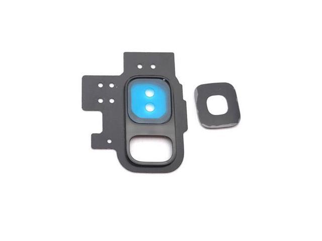 Back Main Camera Glass Lens Cover With Frame Holder For Samsung Galaxy S9 Replacement Parts (Black)