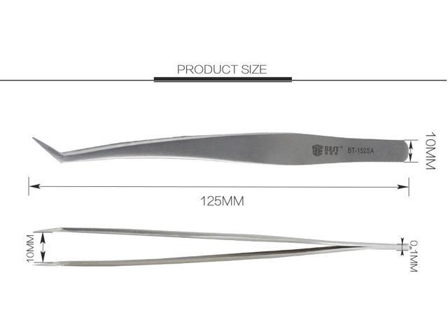 BST-152SA Stainless Steel Anti-Static Eyelash Tweezers Superhard Eyelash Extension Tool
