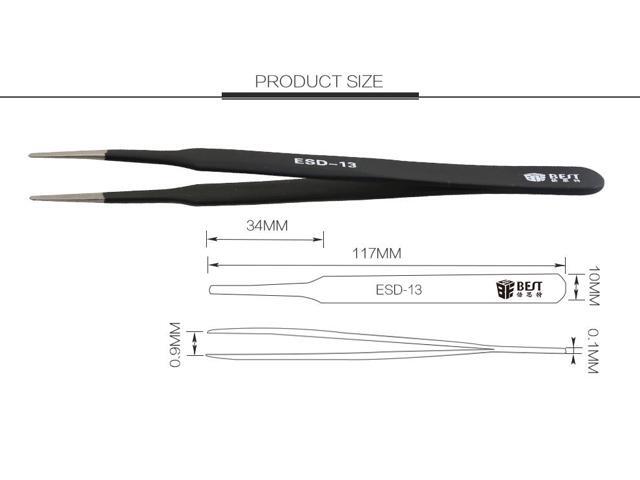 BST-13 Precision Tweezer Antistatic Tweezers Stainless Tweezers Model Pointed