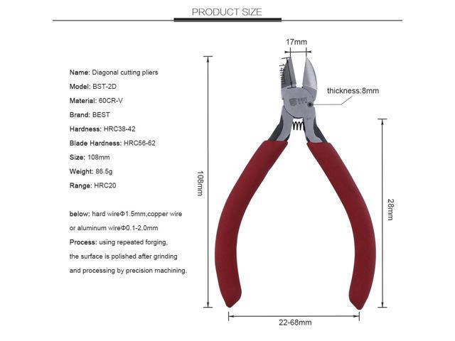 BST-2D Electrical Wire Cable Cutters Cutting Side Snips Flush Pliers Nipper Anti-slip Rubber Mini Diagonal Pliers Hand Tools