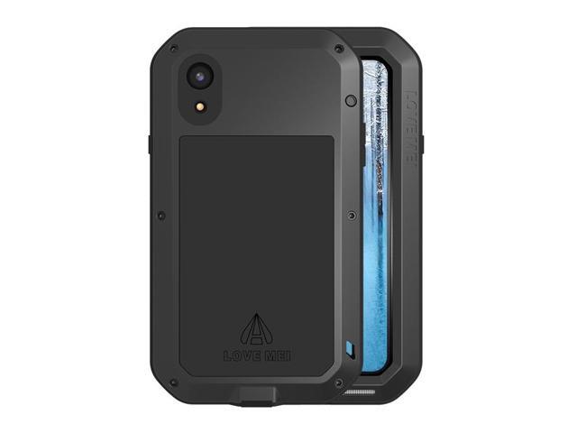 Love Mei Powerful Case For iPhone XR Premium Waterproof Shockproof Aluminum Case Cover for iPhone XR (Black)