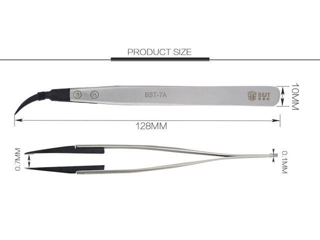 BST259 Heat Resistant Non Conductive Stainless Steel Tweezers with Replaceable Pointed Tip Tools Accessories Hot