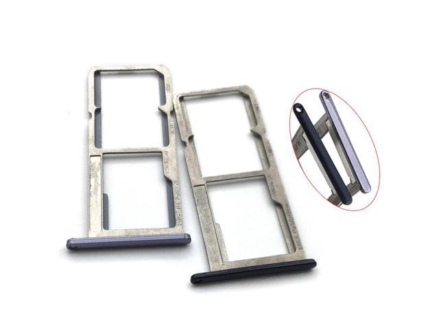 Sim Tray For Motorola Moto E5 plus Card Tray Slot Holder Replacement Parts (Black)