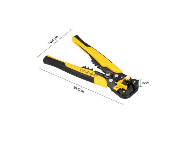 Multi-functional 8' Self-adjusting Cable Wire Stripper With Cutter & Crimper Automatic Wire Stripping Pliers Crimping Tool 10-24AWG - Yellow