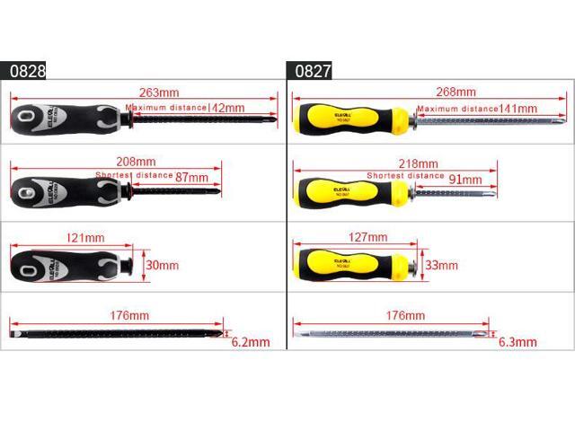 ELECALL Flexible Screwdriver Dual Use Adjustable Magnetic Screwdriver With Slotted And Phillips Repairing Tool - Yellow