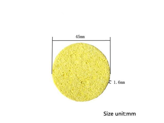 ELECALL 50pcs/Set High Temperature Enduring Round Shape Electric Welding Soldering Iron Cleaning Sponge Yellow Hot