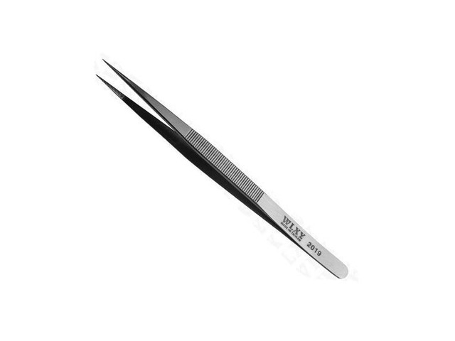 WLXY 2019A Lengthened thickened and hard stainless Steel Straight Fine Head Tweezers