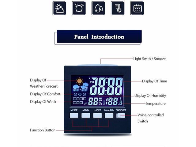 OUTEST CX-503 Digital Temperature And Humidity Clock Meter Temperature Measurement Meter 0~50C With Alarm and Snooze Functions
