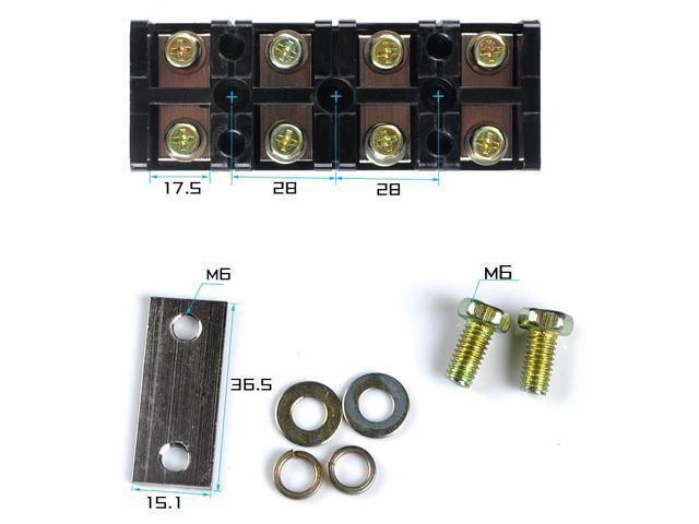 ELECALL Dual Row Screw Terminal Block StripTC-604 600V 60A 4 Positions