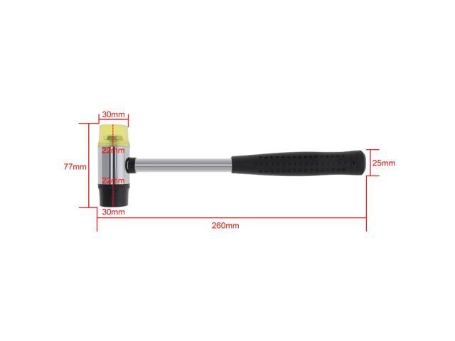 30mm Rubber Hammer Double Faced Work Glazing Window Nylon Hammer with Round Head and Non-slip Handle DIY Hand Tool