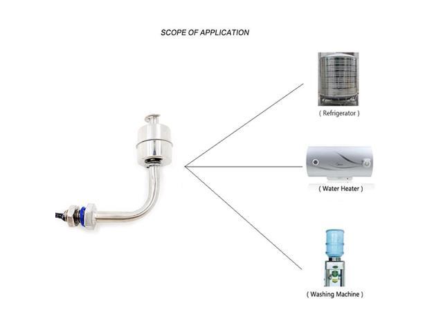 5pcs Right Angle Water Level Sensor Liquid Float Switch Tank Pool Stainless Steel 10W ESC7810 1A1