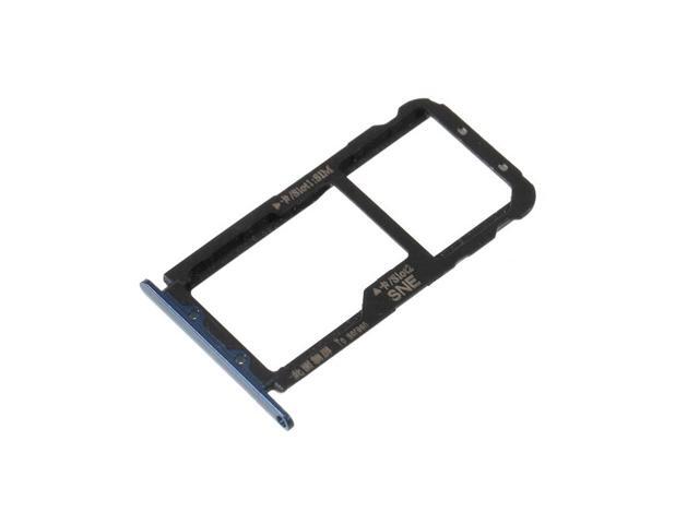 Dual SIM Card Tray Slot Holder Adapter SIM Holder Slot Tray For Huawei Mate 20 Lite (Blue)