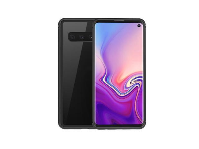 Silicone Case Soft Bumper PC Hybrid Shockproof Shadow Series Case for Samsung Galaxy S10 (Black)