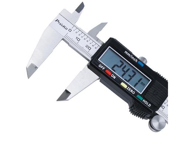 Pro'sKit PD-151 Digital Caliper Stainless Steel 150mm/6' Inch Metric System Imperial Standard Calipers Measuring Tool Micrometer
