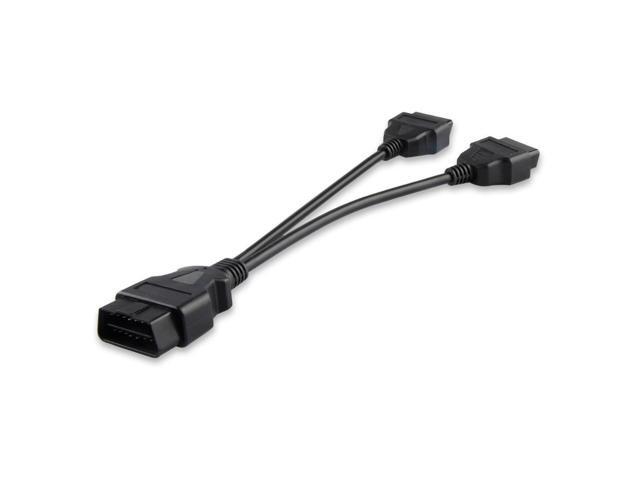 OBD2 16 Pin Cable Extension Splitter Male To Dual Female Y Cables OBD 16Pin Cable 1-2 OBD ODB2 Connector Diagnostic
