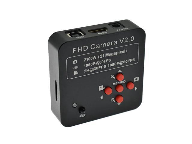 NEW HD 21MP 2K 1080P 60fps Industrial Camera HDMI USB Simultaneous Output Microscope Magnifier TF Storage & 100X C-mount Lens for Phone Motherboard.