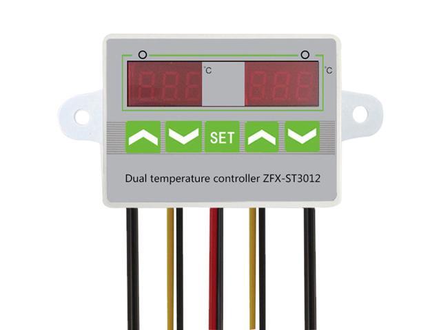 1PCS Digital LED Dual Thermometer Temperature Controller Thermostat Incubator Control Microcomputer Dual Probe AC 220V