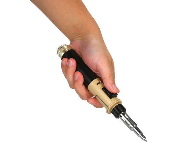 12 in 1 Soldering Iron Kit Full Electronics Set Welding Tool Car Repairing Gas Soldering Self-igniting Torch Outdoors - Coffee