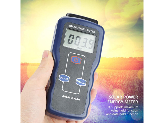 SM206 Digital Solar Power Meter Sun Light Radiation Measuring Testing Instrument