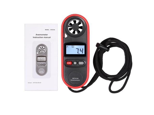WinAPEX WT816A Digital Anemometer Wind Speed Meter -10 ~ 45C Temperature Tester Anemometro with LCD Backlight Display