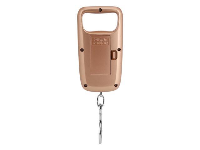 WH-A17L 50KG Digital Hanging Scale Double Accuracy Portable Electronic Pocket Scale Hanging Luggage Weighing Steelyard Scale - Gold
