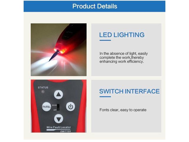Multi-functional LCD Network Cable Tester High Precision Line Finder Coaxial Line Tester RJ11 RJ45 Wire Length Finder with 1 Remote Adapter