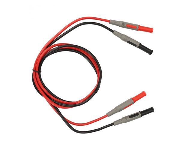 2pcs P1032 4mm Banana Plug Test Line Injection Molded Straight to Straight Multimeter Wire Cable