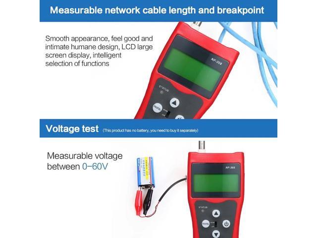 Multi-functional LCD Network Cable Tester High Precision Line Finder Coaxial Line Tester RJ11 RJ45 Wire Length Finder with 1 Remote Adapter