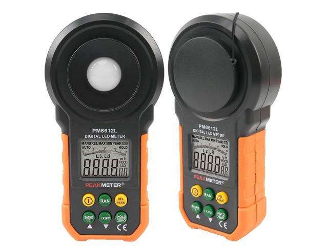 PEAKMETER PM6612L LED Digital Analog Bar Light Lux Meter 200000 lux Handheld Light Meter for Light Measuring