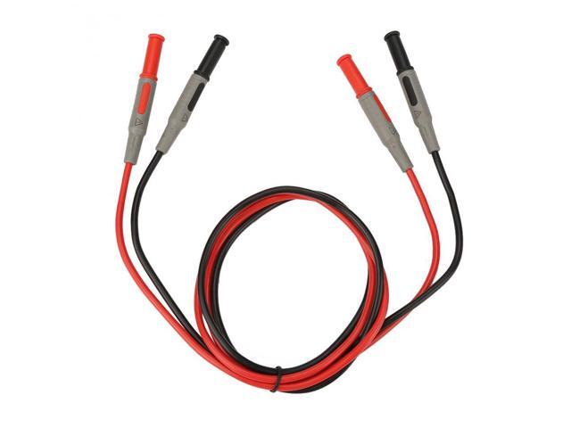 2pcs P1032 4mm Banana Plug Test Line Injection Molded Straight to Straight Multimeter Wire Cable